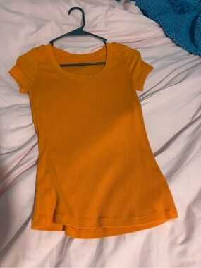 Bright Orange Short Sleeve Ribbed Tee